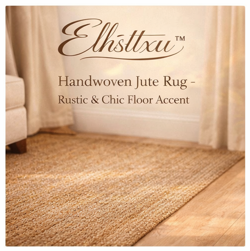 Elhsttxu™ Handwoven Jute Rug – Rustic & Chic Floor Accent