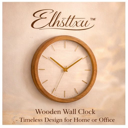 Elhsttxu™ Wooden Wall Clock – Timeless Design for Home or Office