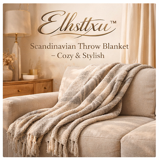 Elhsttxu™ Scandinavian Throw Blanket – Cozy & Stylish