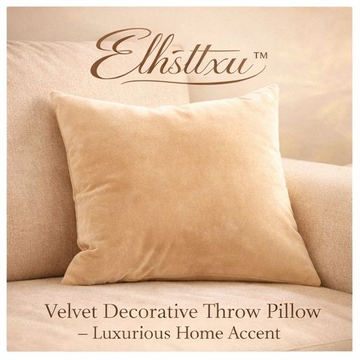 Elhsttxu™ Velvet Decorative Throw Pillow – Luxurious Home Accent